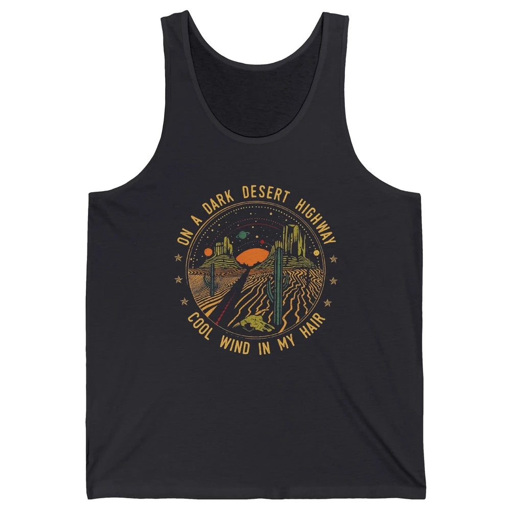 Adventure Camping Retro Dark Desert Highway Travel Gift Unisex Jersey Tank