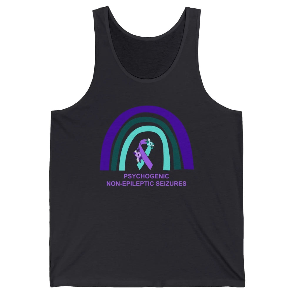 Psychogenic Non-epileptic Seizures PNES Purple Teal Rainbow Unisex Jersey Tank