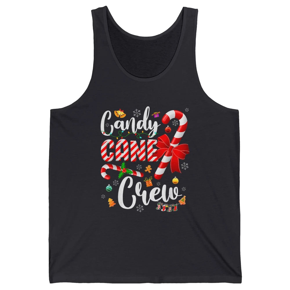 Merry Christmas Sweet Candy Cane Crew Xmas Tree Lights Santa Unisex Jersey Tank
