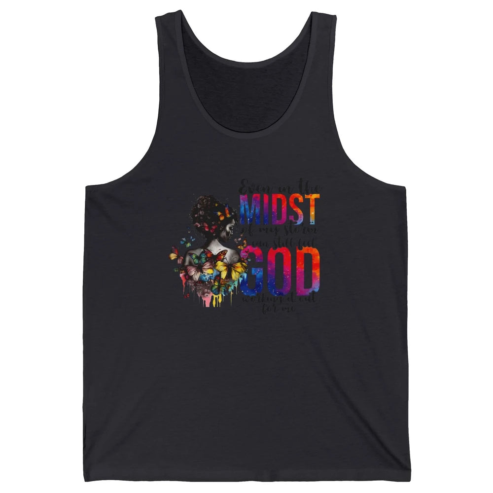 Butterfly Christian Girl Faith Even In The Midst Of My Storm Unisex Jersey Tank