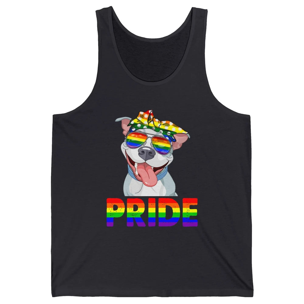 Pitbull Pride Dog Mom LGBT Gay Pride Month Unisex Jersey Tank