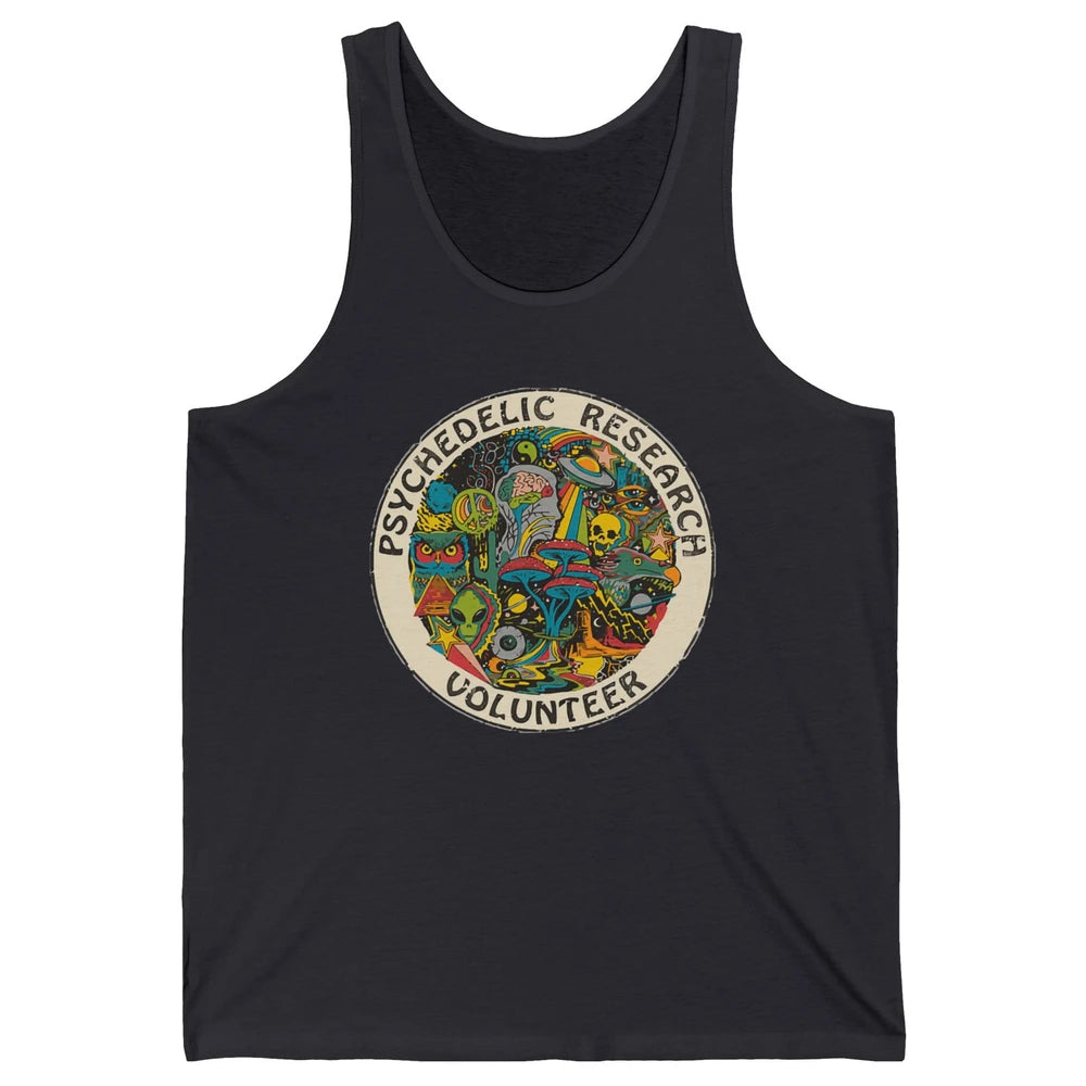Retro Design Research Volunteer Psychedelic Mushroom Vintage Unisex Jersey Tank