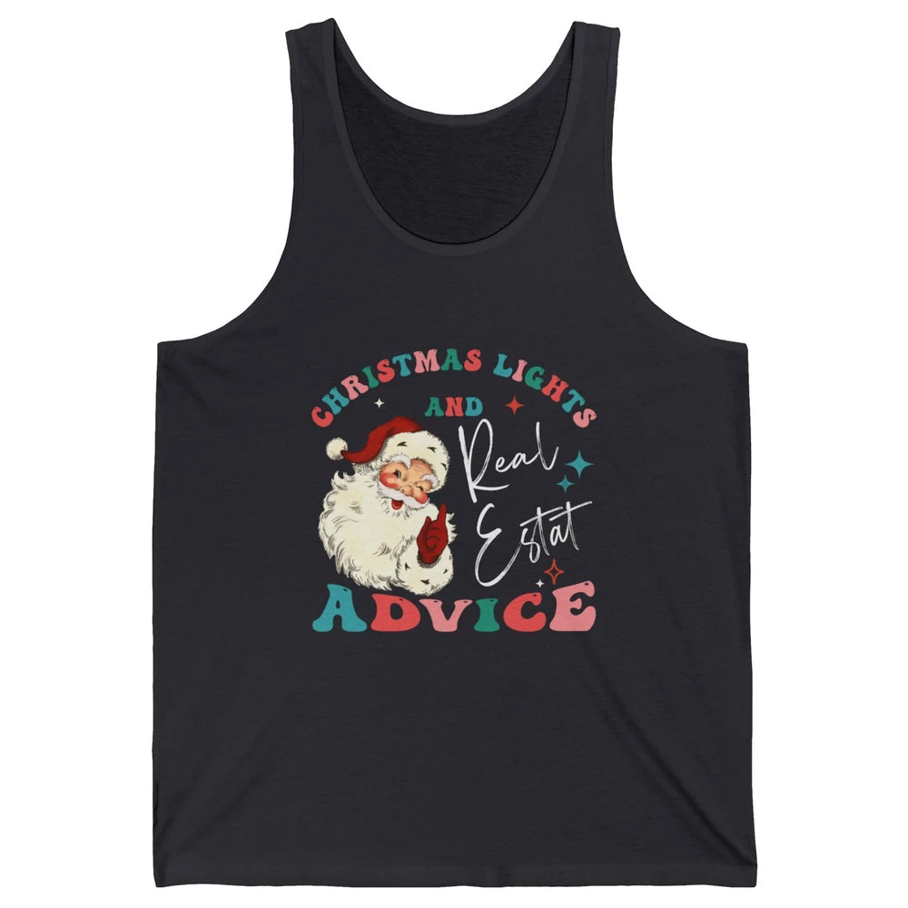 Merry Christmas Xmas Lights Santa Realtor Real Estate Advice Unisex Jersey Tank
