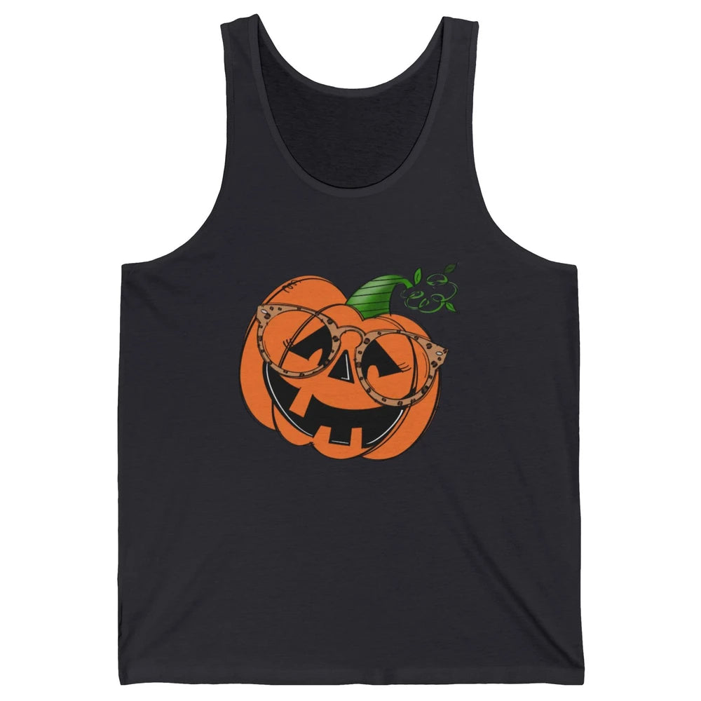 Optometrist Pumpkin Leopard Glasses Halloween Optician Gift Unisex Jersey Tank