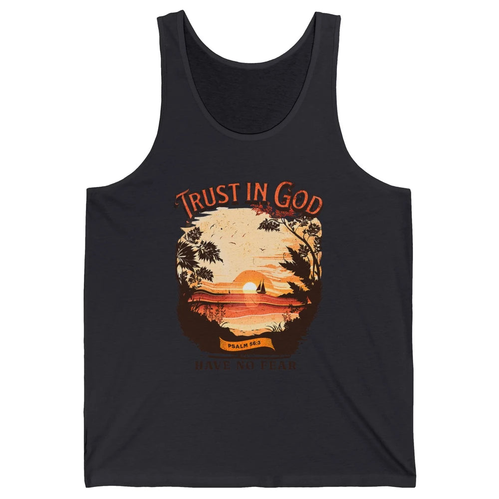 Retro Christian Boho Church Nature Trust In God Have No Fear Unisex Jersey Tank