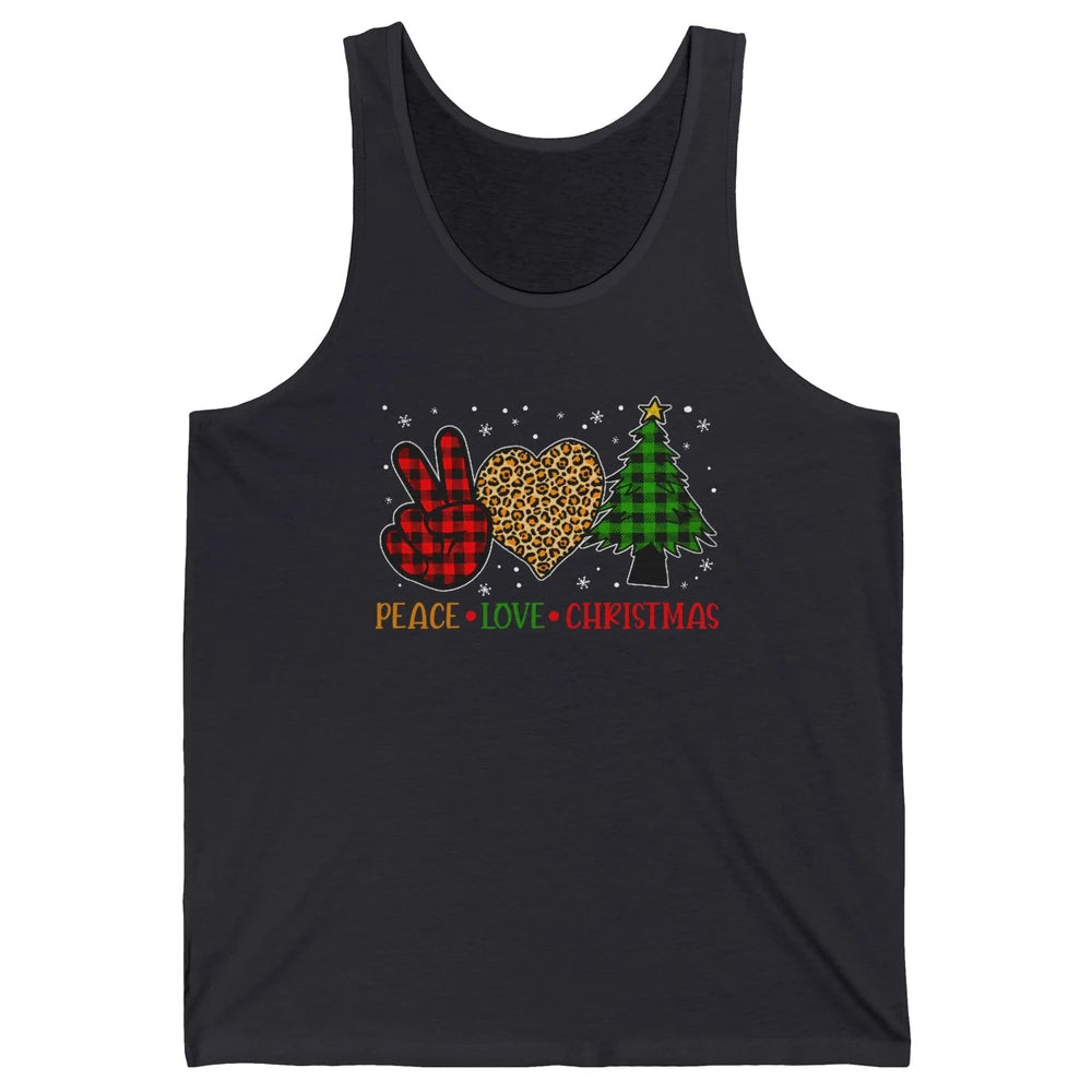 Peace Love Christmas Cute Christmas Heart Plaid Xmas Gift Unisex Jersey Tank