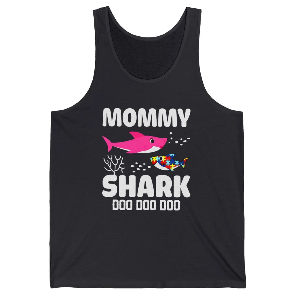 Mommy Shark Autism Shark Puzzle Autism Mom Autism Awareness Unisex Jersey Tank