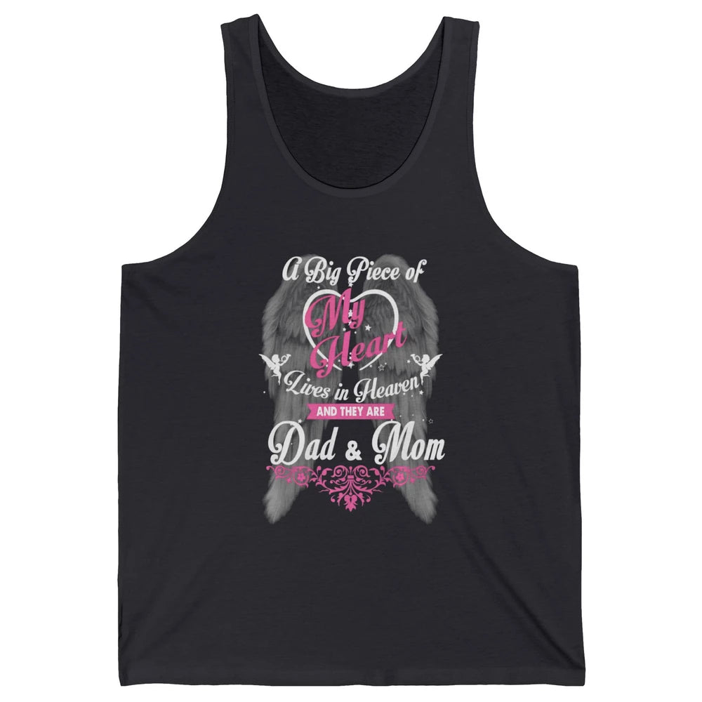 Parents Heaven Dad And Mom In Heaven Angel Wings Guardian Unisex Jersey Tank