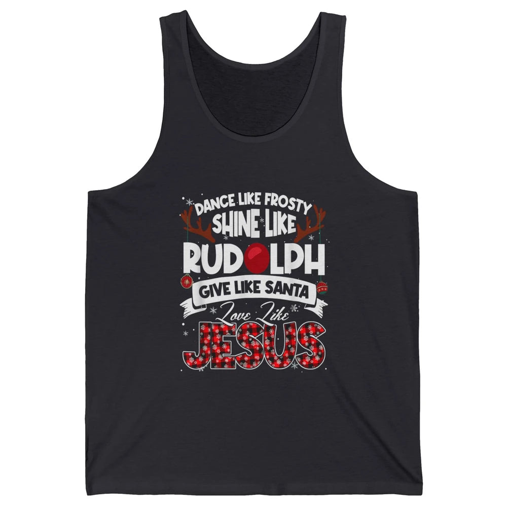 Merry Christmas Santa Frosty Rudolph Jesus Xmas God Reindeer Unisex Jersey Tank