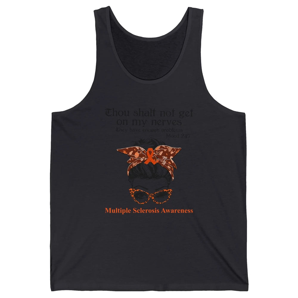 Multiple Sclerosis Awareness Messy Bun Ms Cancer Warrior Unisex Jersey Tank