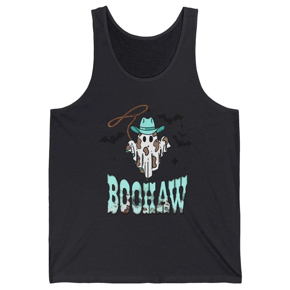 Retro Halloween Boohaw Cowboy Ghost Spooky Western Halloween Unisex Jersey Tank