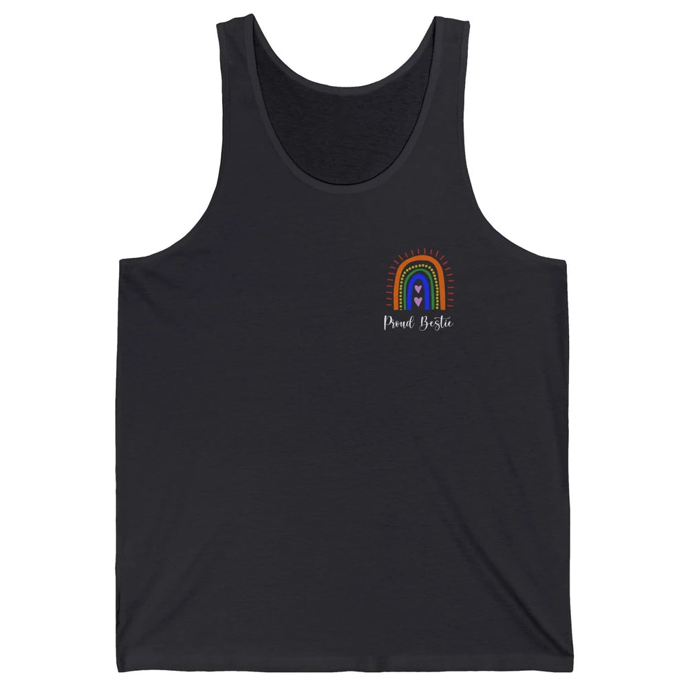 Rainbow Proud Bestie Proud Ally LGBT Gay Pride Month Unisex Jersey Tank