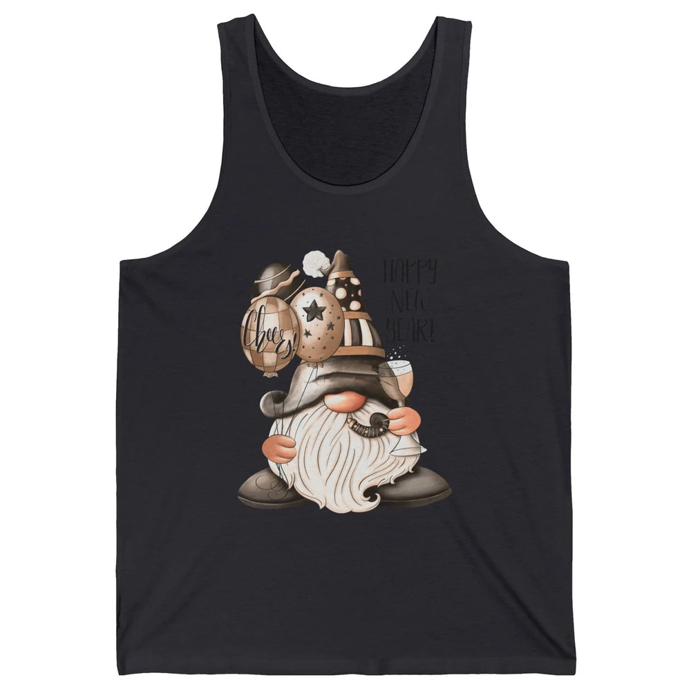Happy New Year Gnome Champagne New Year Eve Cheer Gnomies Unisex Jersey Tank