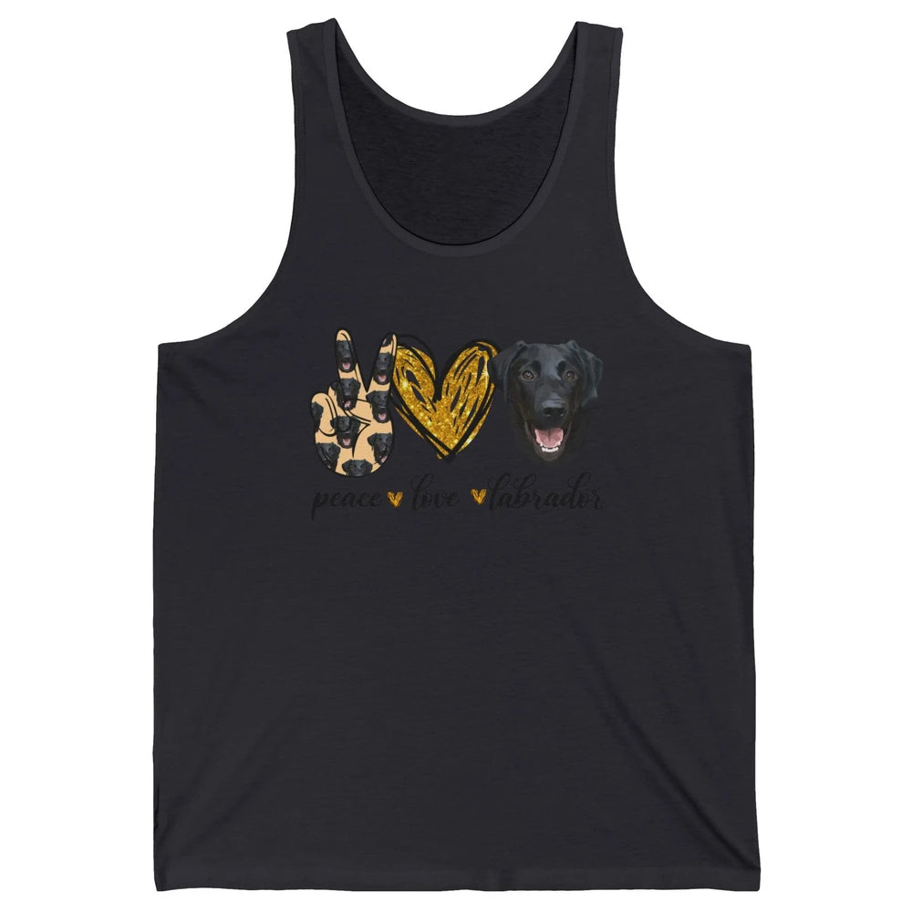 Peace Love Labrador Dog Black Labrador Retriever Dad Mom Unisex Jersey Tank