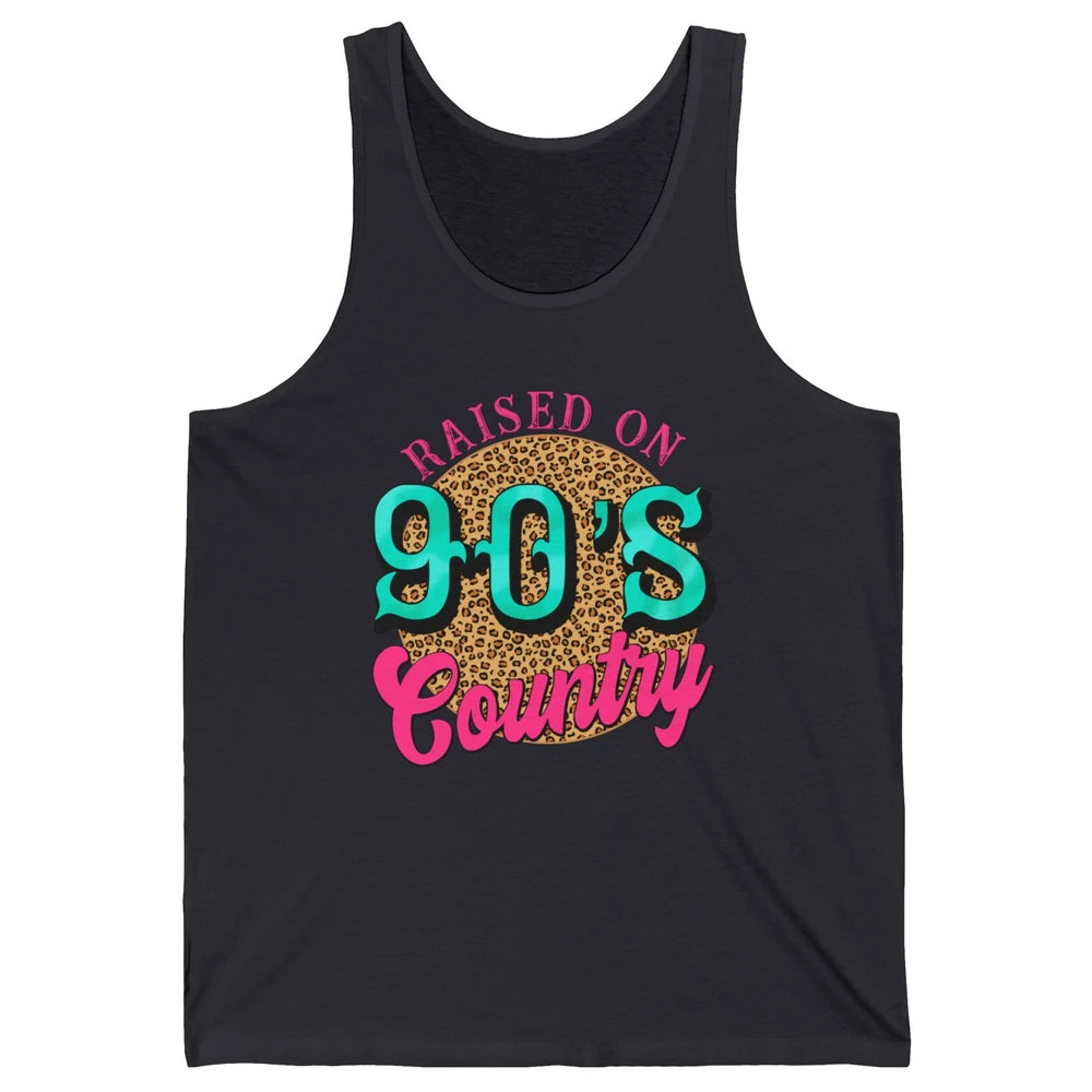 Retro Leopard Raised On 90s Country Birthday Western Country Unisex Jersey Tank