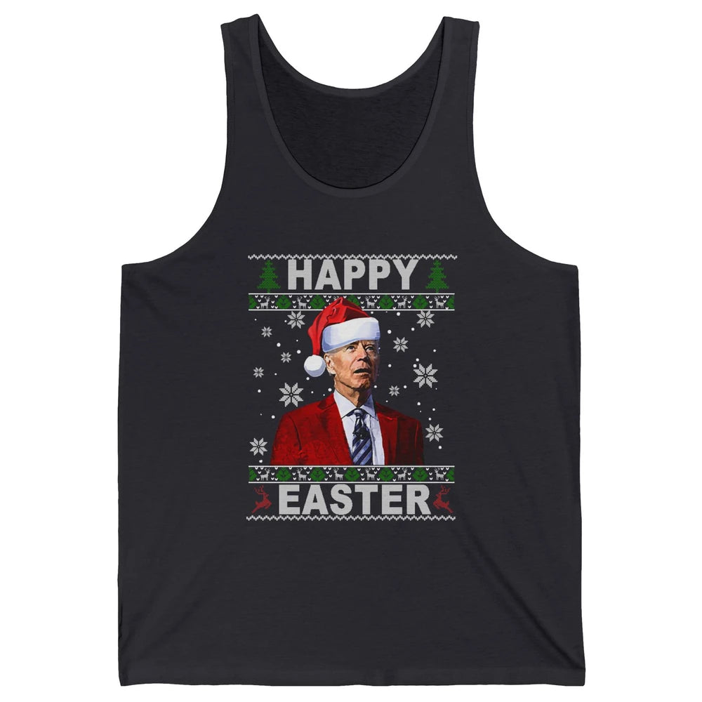 Funny Biden Santa Hat Happy Easter Anti Biden Christmas Unisex Jersey Tank