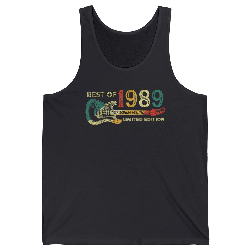 Retro 1989 Electric Guitar Birthday Guitarist Vintage 80s Unisex Jersey Tank