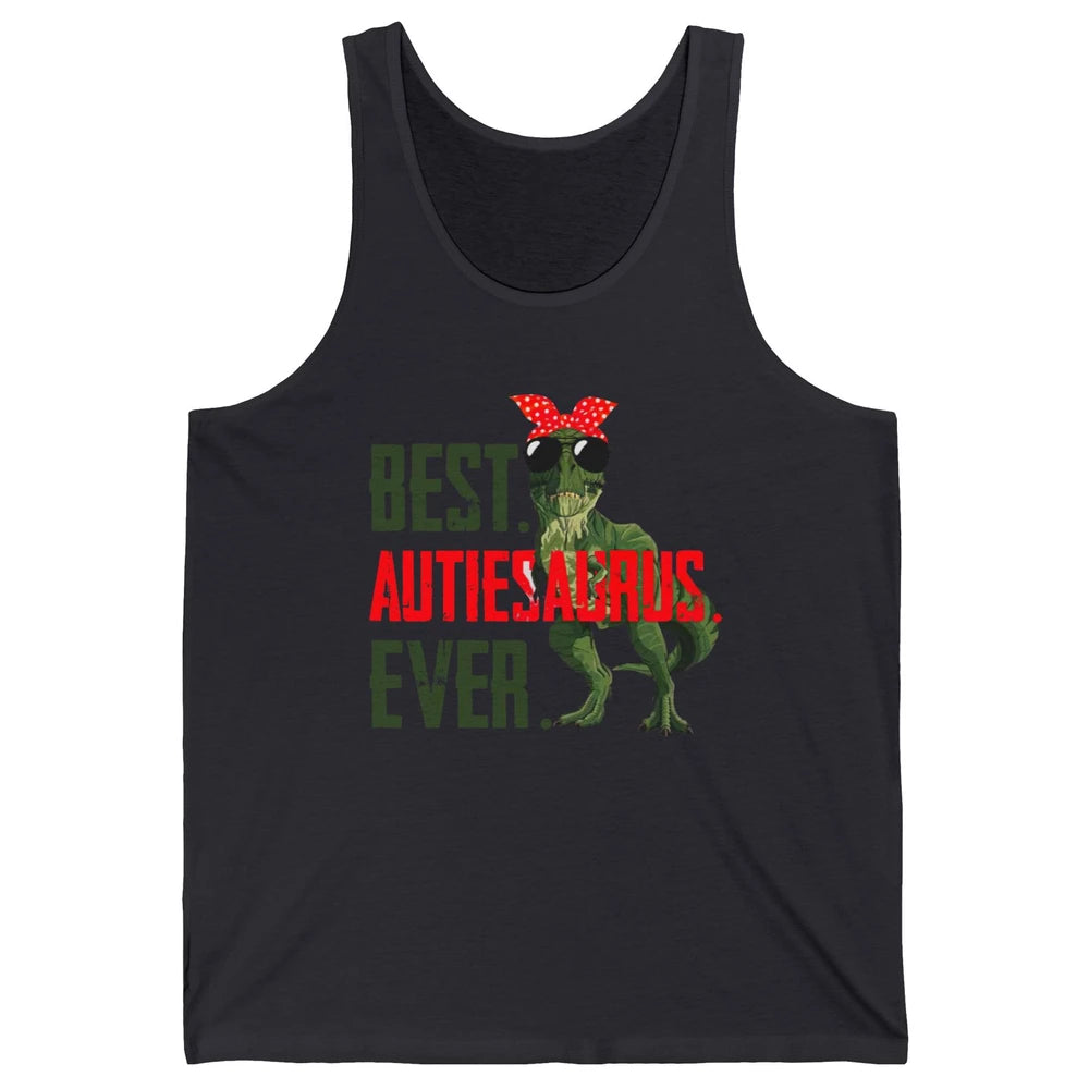 Retro Funny T Rex Best Auntiesaurus Ever Dinosaur Aunt Gift Unisex Jersey Tank
