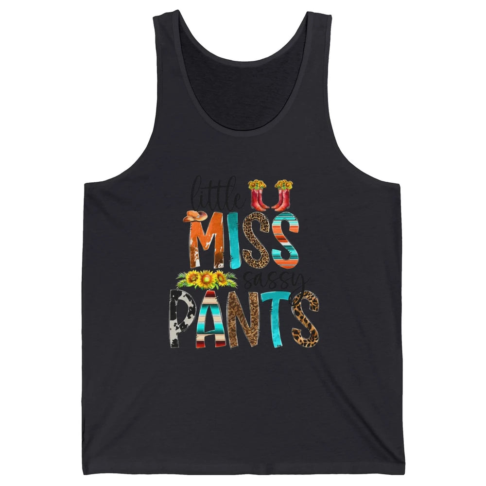 Sunflower Cowgirl Boots Hat Little Miss Sassy Pants Western Unisex Jersey Tank