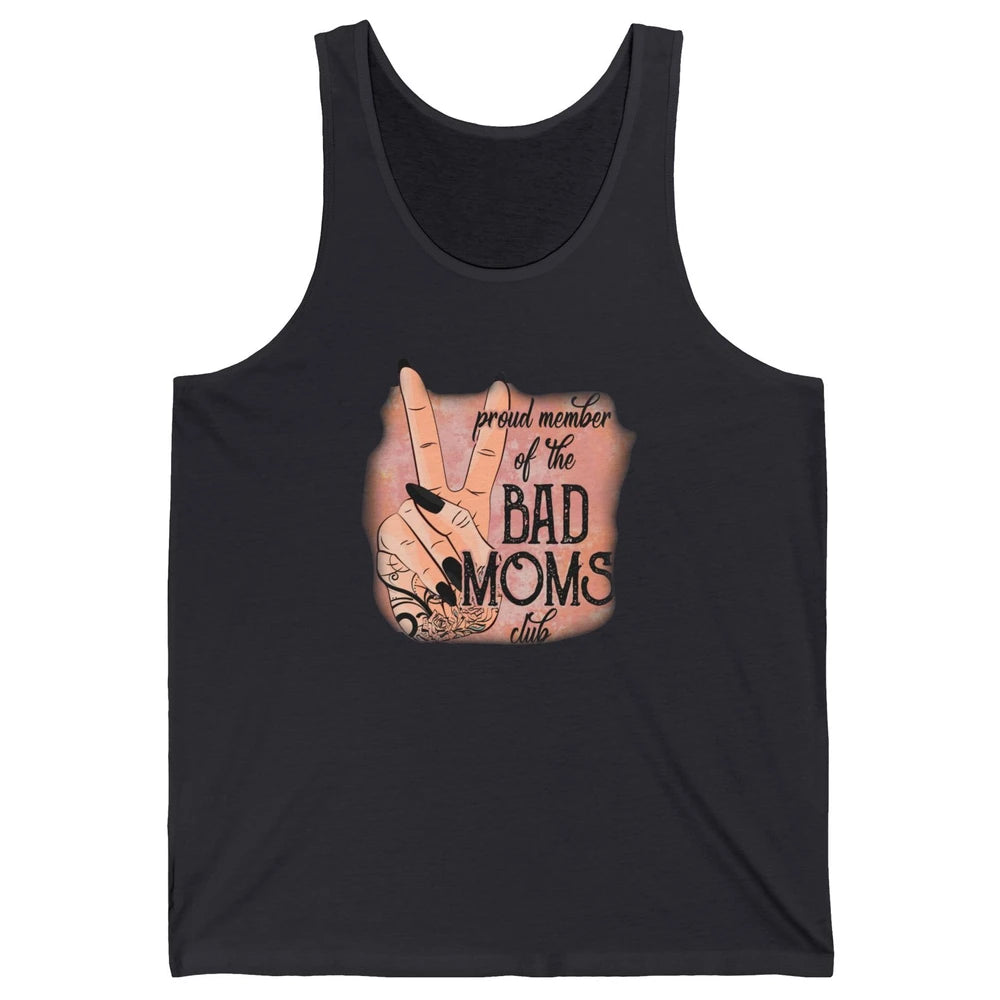 Retro Proud Member Of Bad Moms Club Tattooed Mom Western Unisex Jersey Tank