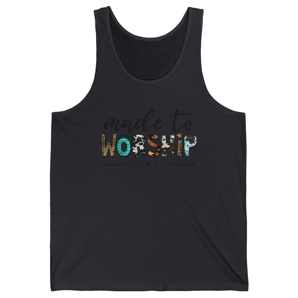 Leopard Made To Worship Bible Christian Western Country Unisex Jersey Tank