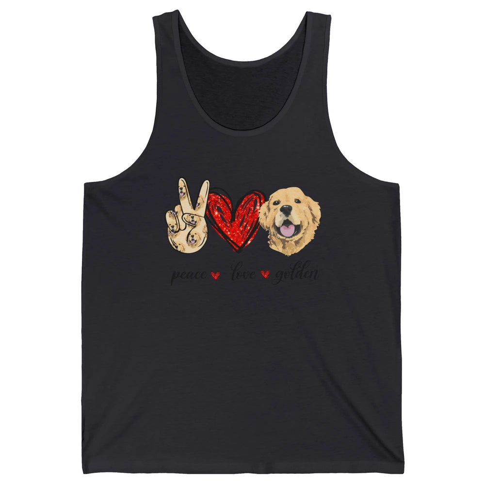 Peace Love Golden Dog Lover Golden Retriever Dad Mom Gift Unisex Jersey Tank