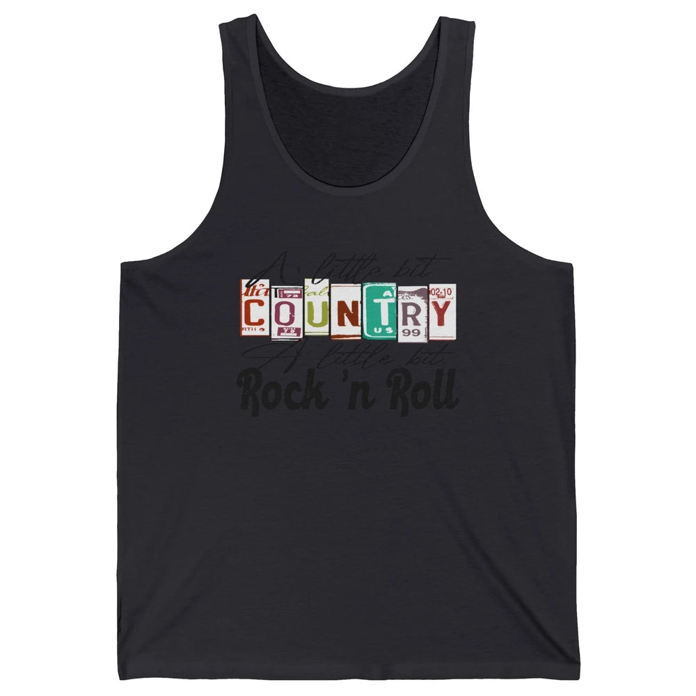 Retro A Little Bit Country A Little Bit Rock n Roll Western Unisex Jersey Tank