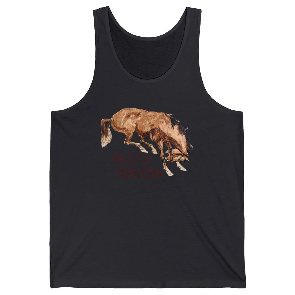 Retro Cowgirl Salty Mama Horse Lovers Western Country Cowboy Unisex Jersey Tank
