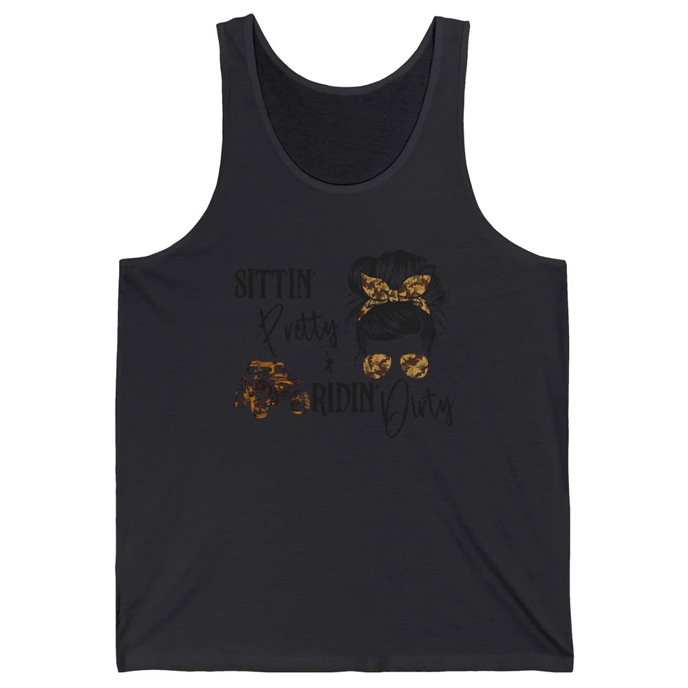 Mud Riding ATV Messy Bun Ride RZR SXS Life Country Girls Unisex Jersey Tank