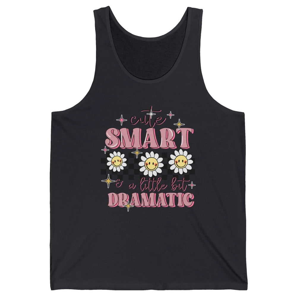 Retro Groovy Cute Smart & A Little Bit Dramatic Cute Girl Unisex Jersey Tank