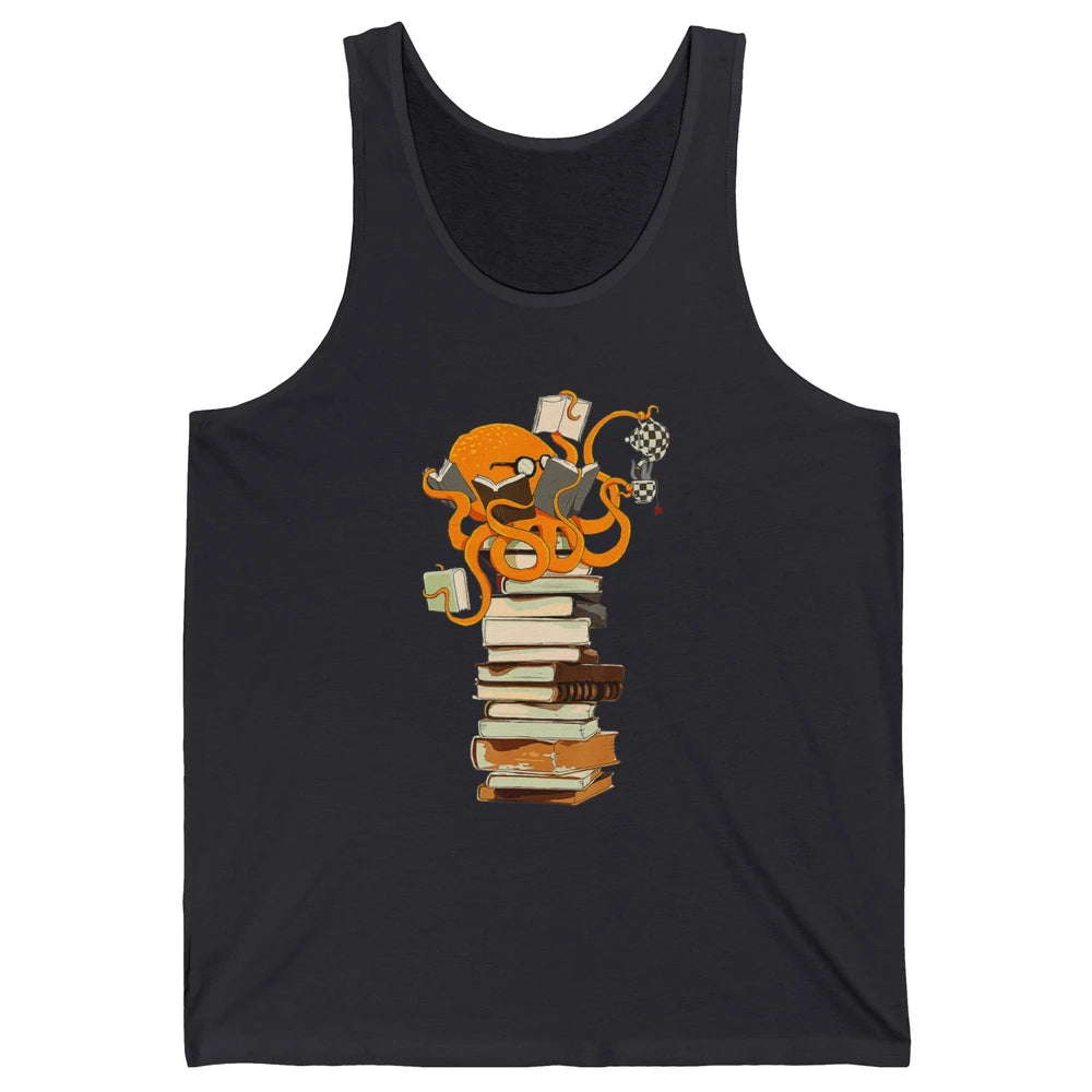 Reading Books Octopus Tea Coffee Sea Animal Marine Bookish Unisex Jersey Tank
