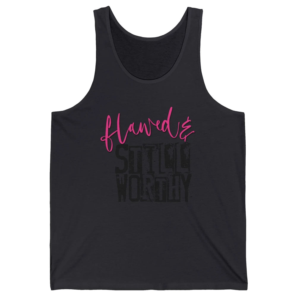 Retro Flawed But Still Worthy Bible Christian Religious Unisex Jersey Tank
