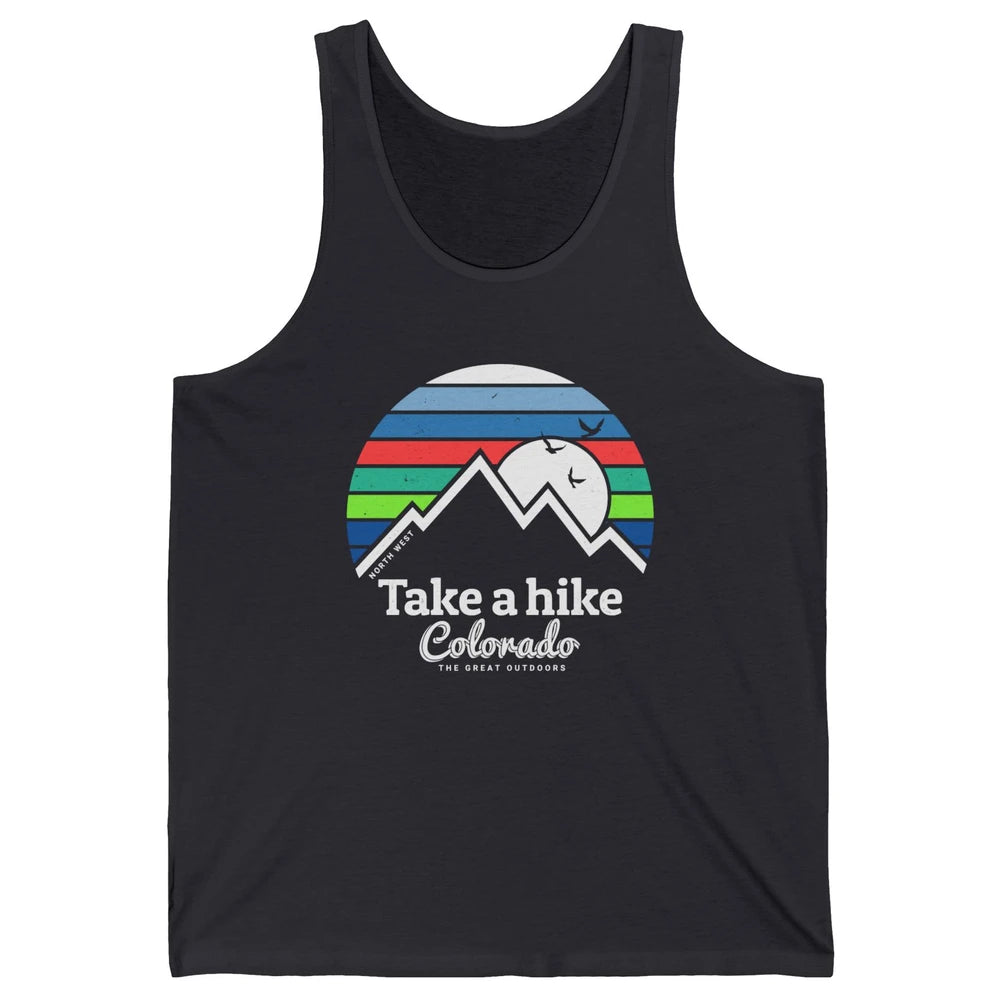 Retro Colorado Mountain Take A Hike The Great Outdoor Hiking Unisex Jersey Tank