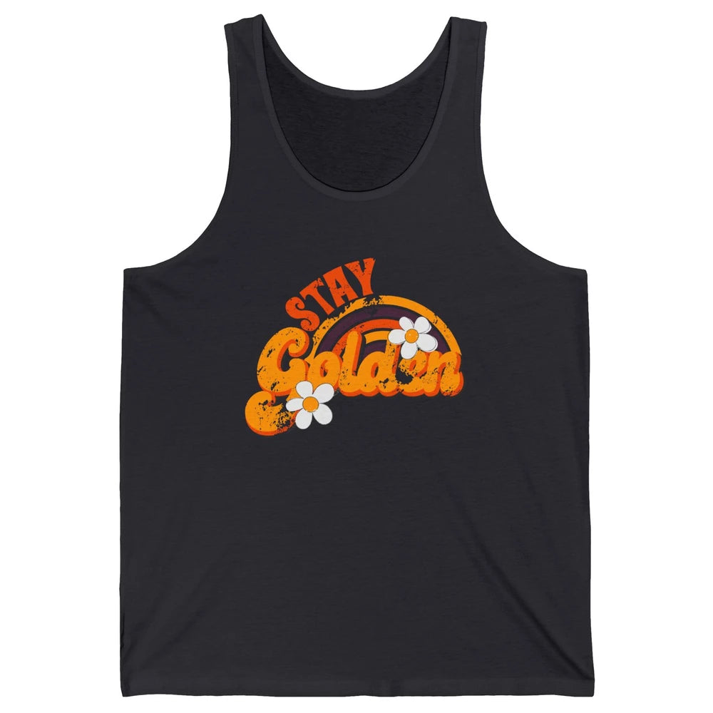 Retro Daisy Rainbow Stay Golden Summer Vintage Positive Life Unisex Jersey Tank