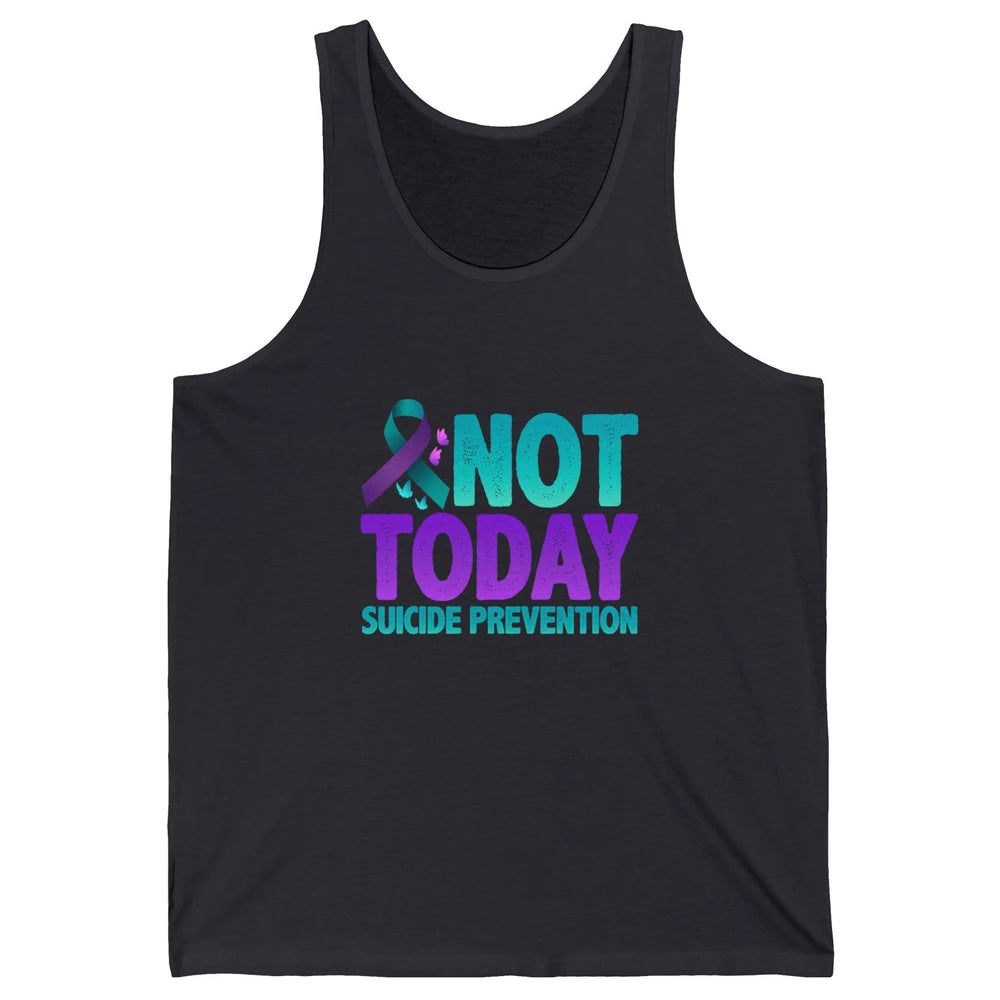 Not Today Ribbon Support Warrior Suicide Prevention Month Unisex Jersey Tank