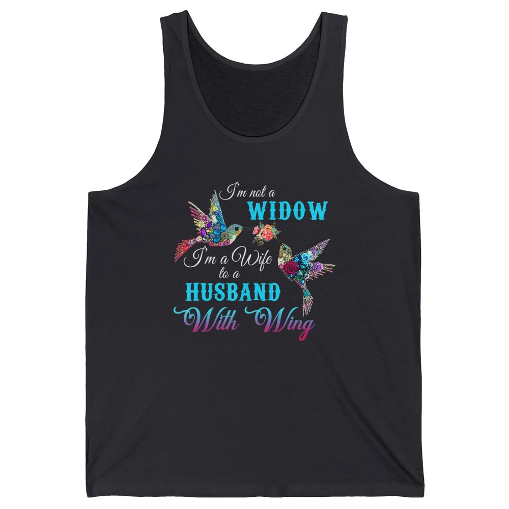 Not Widow Wife Of Husband In Heaven Angel With Wings Birds Unisex Jersey Tank