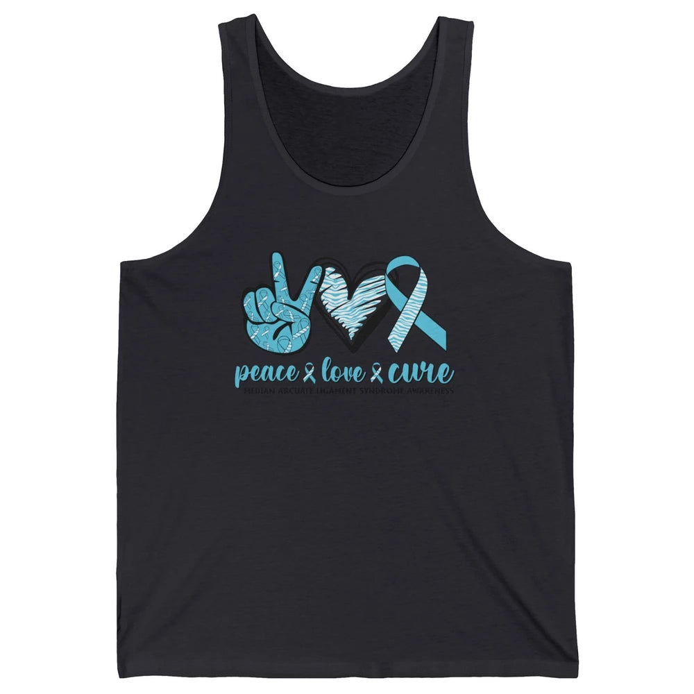Median Arcuate Ligament Syndrome MALS Ribbon Peace Love Cure Unisex Jersey Tank
