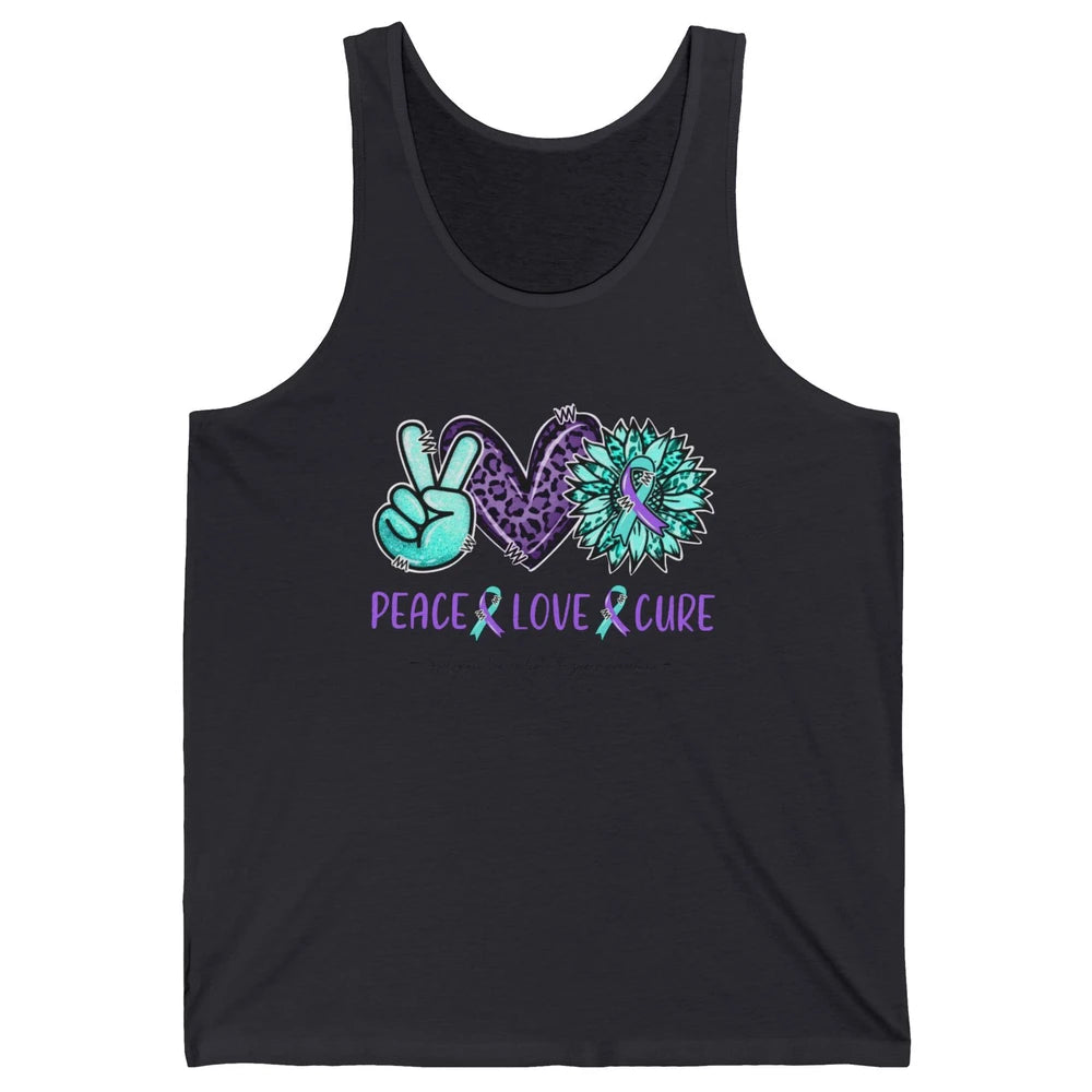 PNES Awareness Ribbon Peace Love Cure Leopard Sunflower Unisex Jersey Tank