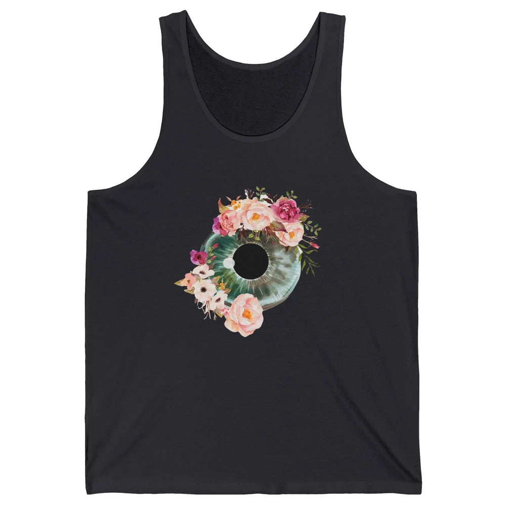 Floral Eyeball Optometrist Eye Anatomy Ophthalmology Tech Unisex Jersey Tank