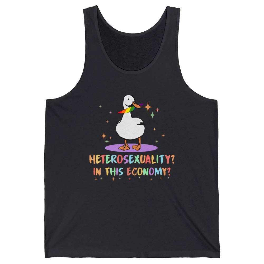 Heterosexuality In This Economy LGBT Goose Rainbow Gay Pride Unisex Jersey Tank