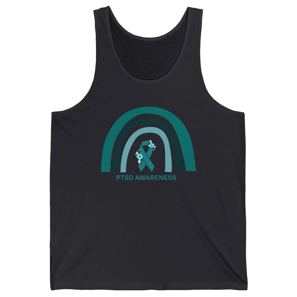 Post-traumatic Stress Disorder Awareness PTSD Teal Ribbon Unisex Jersey Tank