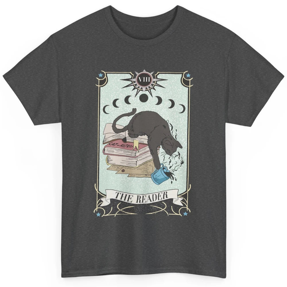 Retro Cat Books The Reader Tarot Card Halloween Reading Gift Classic Unisex T-Shirt