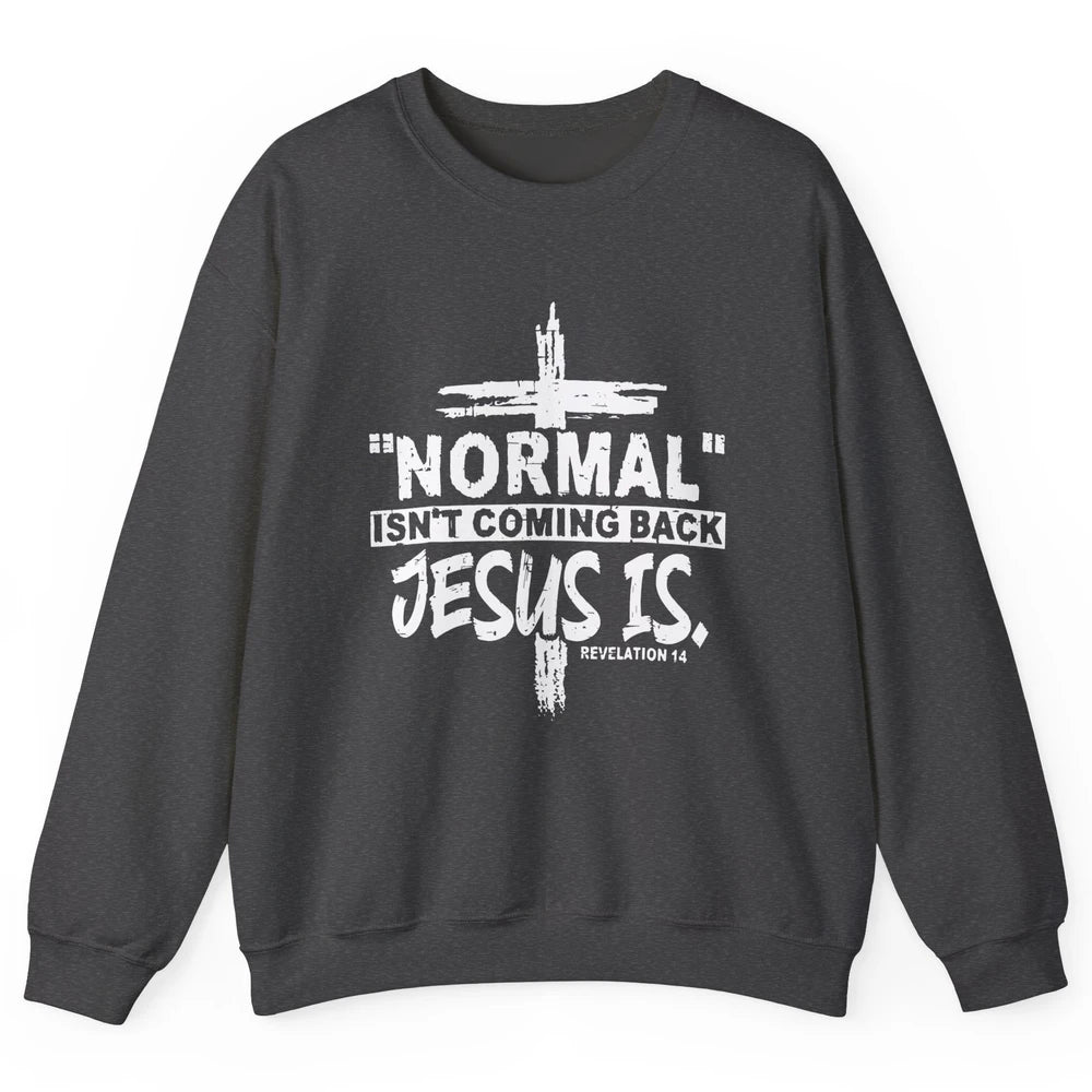 Normal Isn't Coming Back Jesus Is Bible Christian Religious Unisex Crewneck Sweatshirt