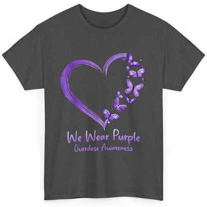 Overdose Awareness Month Love Purple Butterfly Heart Warrior Classic Unisex T-Shirt