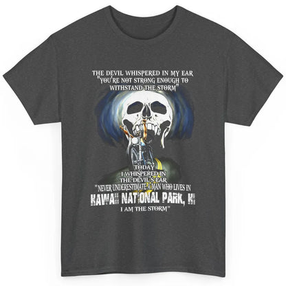 Never Underestimate Hawaii National Park Man Devil Ear Skull Classic Unisex T-Shirt