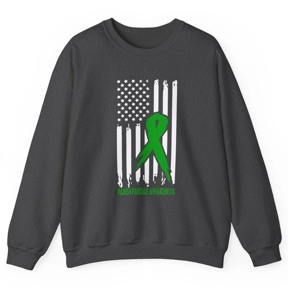PANS/PANDAS Awareness Green Ribbon No One Fight Alone Unisex Crewneck Sweatshirt