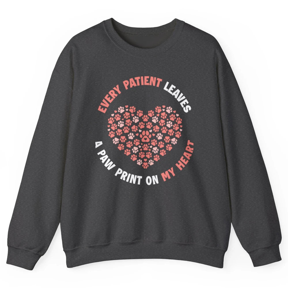 Patient Leaves Paw Heart Veterinarian Love Vet Tech Animal Unisex Crewneck Sweatshirt