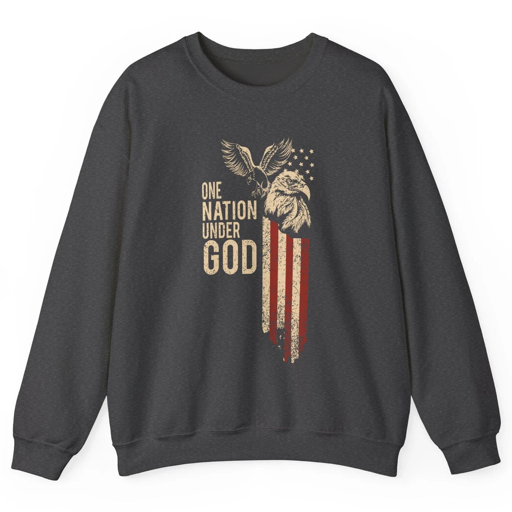 One Nation Under God Flag 4th Of July Independence Patriotic Unisex Crewneck Sweatshirt
