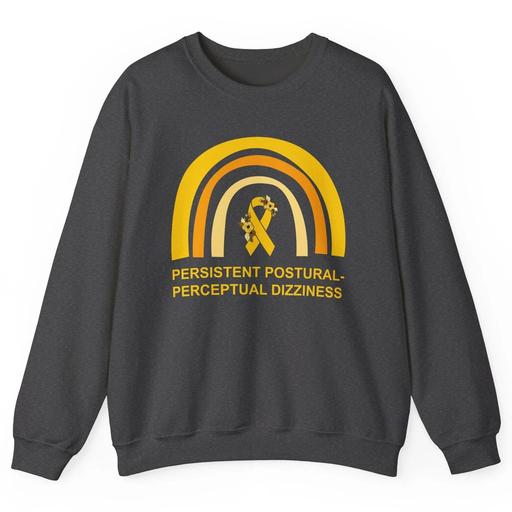 Persistent Postural-perceptual Dizziness PPPD Yellow Rainbow Unisex Crewneck Sweatshirt
