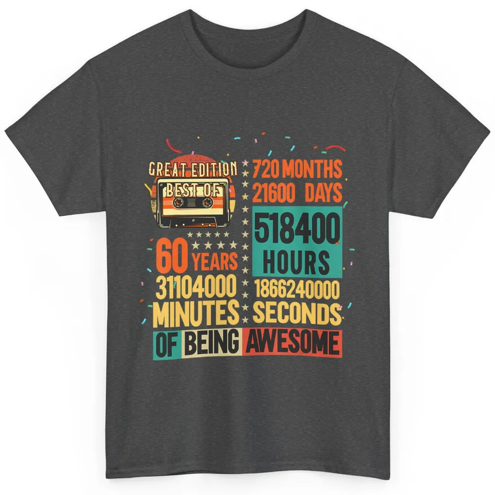 Retro 60s Lifetime Cassette Music Count Down 60th Birthday Classic Unisex T-Shirt
